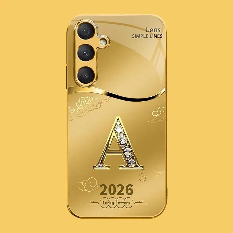 Suitable for [Galaxy S25] high-end phone case🤩，choose from 26 letters of the English alphabet, each with an exquisite auspicious cloud pattern to bring you good luck 995