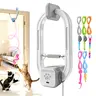 HAPPYCODE Rechargeable Door-Mounted Electric Cat Interactive Toy - Dual Mode Upgrade (Blue), 2 Play Modes, Adjustable Length String, Durable & Safe, Soft on Skin, Flexible Mounting, Indoor Use, Stress Relief Accessory