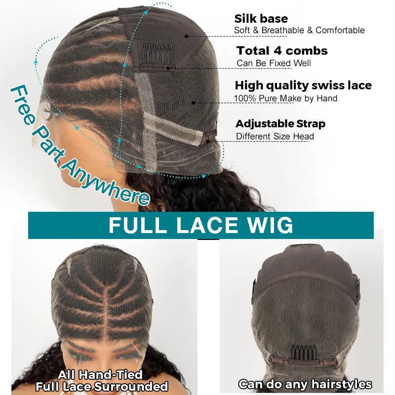 [26" Limited Offer] Ashimary Boho Knotless Box 26" Braided Wigs Full Double Lace Braid Wig for Black Women Lace Frontal Human Hair Blended Braided Wig with Boho Curls 360 Lace Front 428