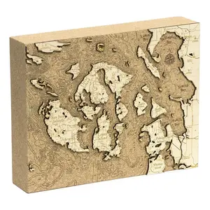 San Juan Islands, WA Topographic Cork Decoration
