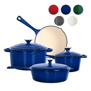 [Live] 7-Piece Red Cookware Set, Non-Stick Soup Pot/Milk Pot/Frying Pan Set with Scalding-Proof Handles, Great for Kitchen or Outdoor Camping