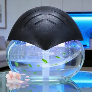 Black The Original Air Purifier Water Filter Air Cleaner For Home Essential Oil Aromatizer With LED Night Light For Smoke & Pets Aromatic Fragrance Machine