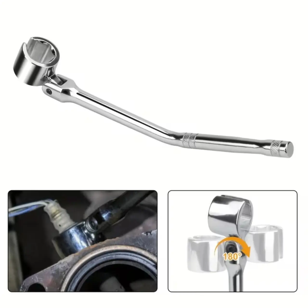 7/8" Oxygen Sensor Wrench – Flexible Head O2 Sensor Removal Tool, Heavy-Duty Forged Steel, Perfect for Auto Repair & Maintenance