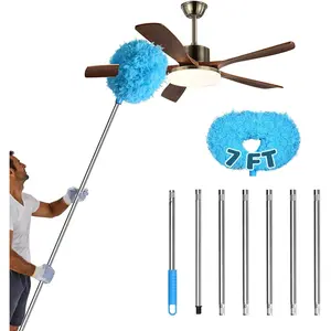 Ceiling Fan Cleaner Duster - Adjustable Duster with Extension Pole,Dusters for Cleaning Fan , Walls and Cobweb (7FT/Blue)