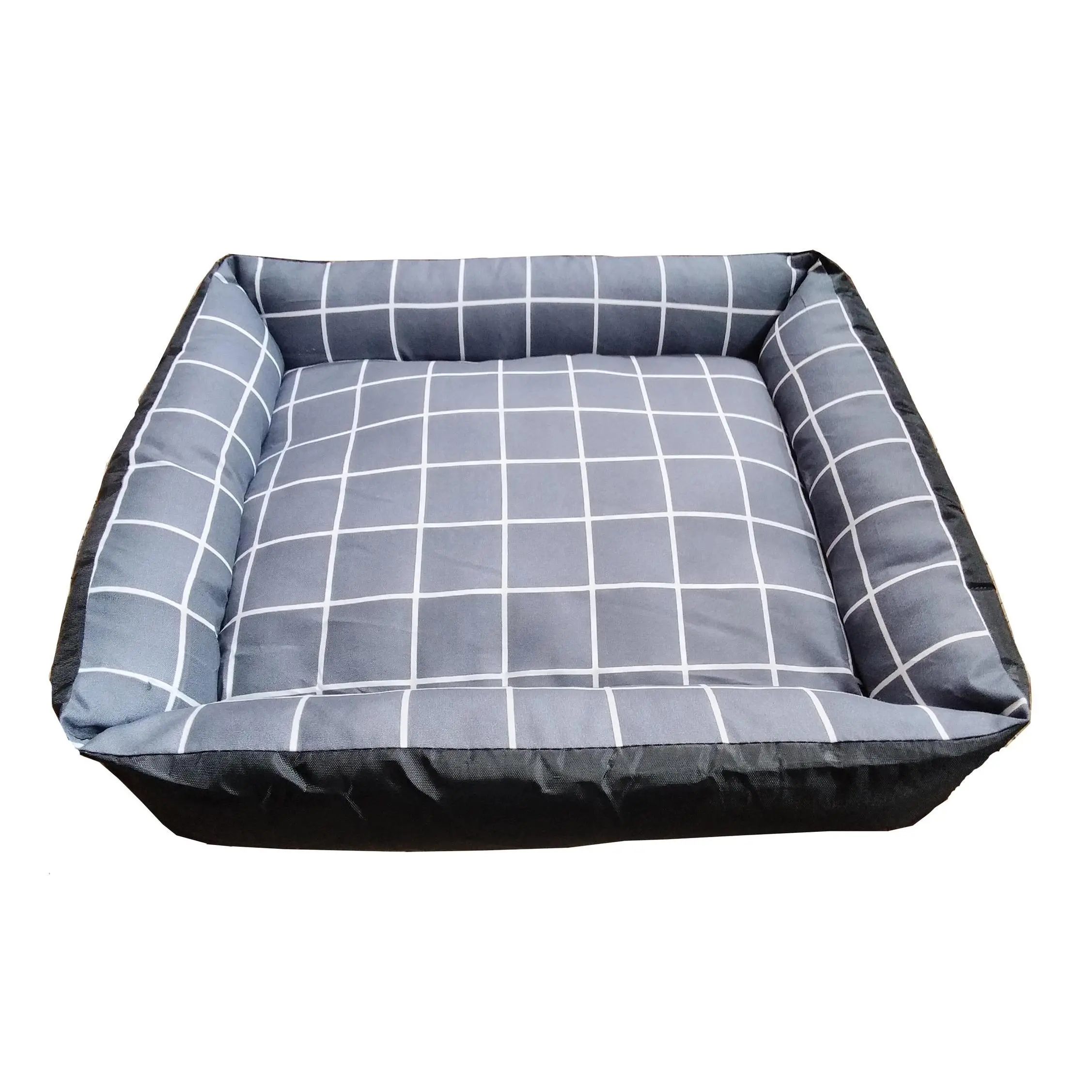 D-Art Grey Checker Dog Bed Small