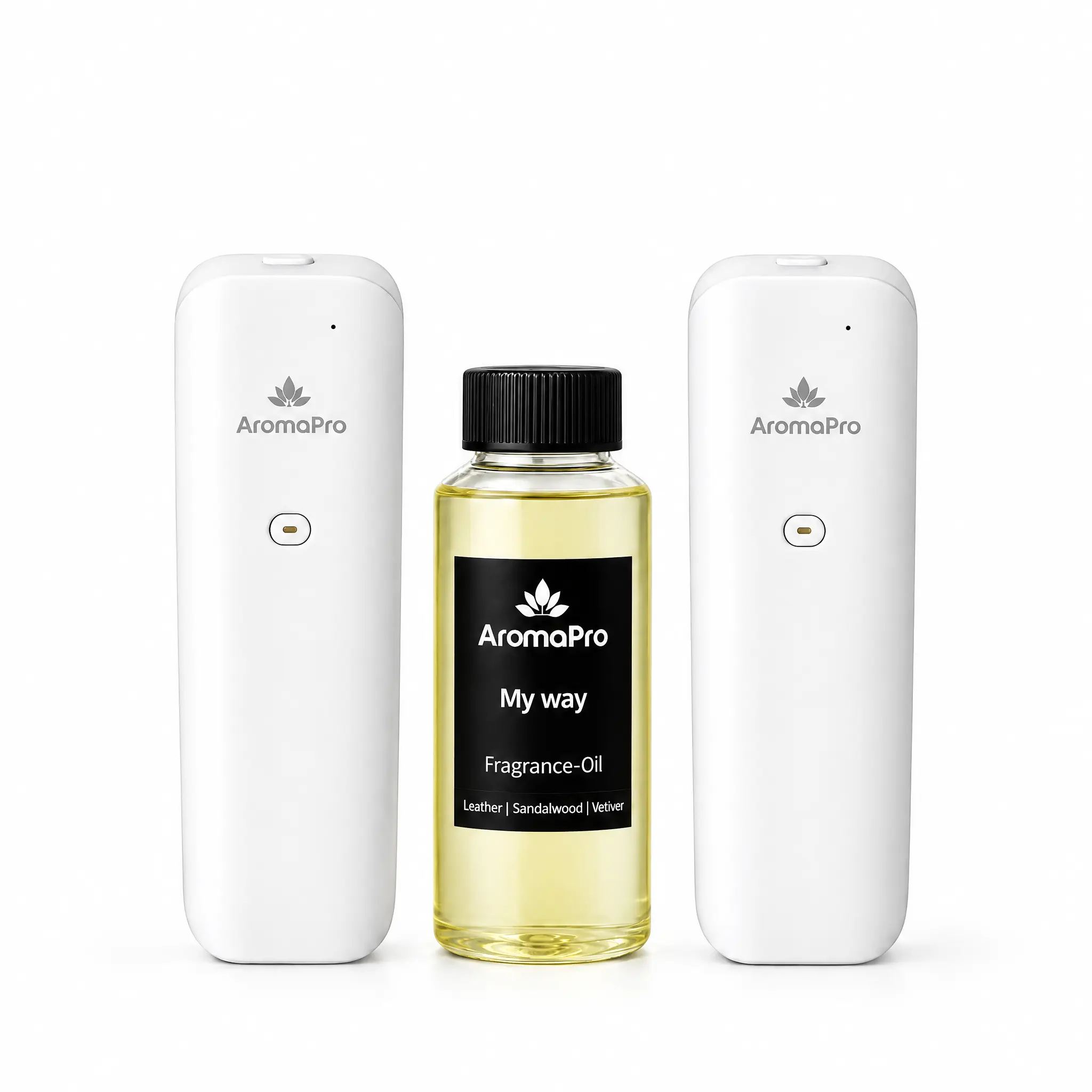 AromaPro Luxury Limited Edition Aromatherapy Home Fragrance Trio Kit - 2 Low-Noise, Urbane, Elegant Smokeless Scented Oil Diffusers (Daily Elegance), 500ml Aroma Blend Refill, Hotel Scents for Room Scenting