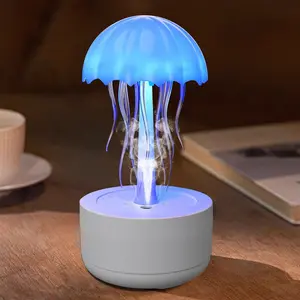 Jellyfish Dance Small Humidifier, Cute Mini Humidifier with 7 Colors Night Light, 4 Hours Auto-Shut Desk Essential Oil Diffuser, 300ml Capacity(White)