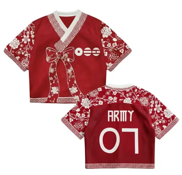 Custom Kpop Music Word Tour Jersey, Personalized World Tour Crop-top Hanbok Style Mesh Jersey, Kpop Merch for Fan, 2026 Concert Outfit 2