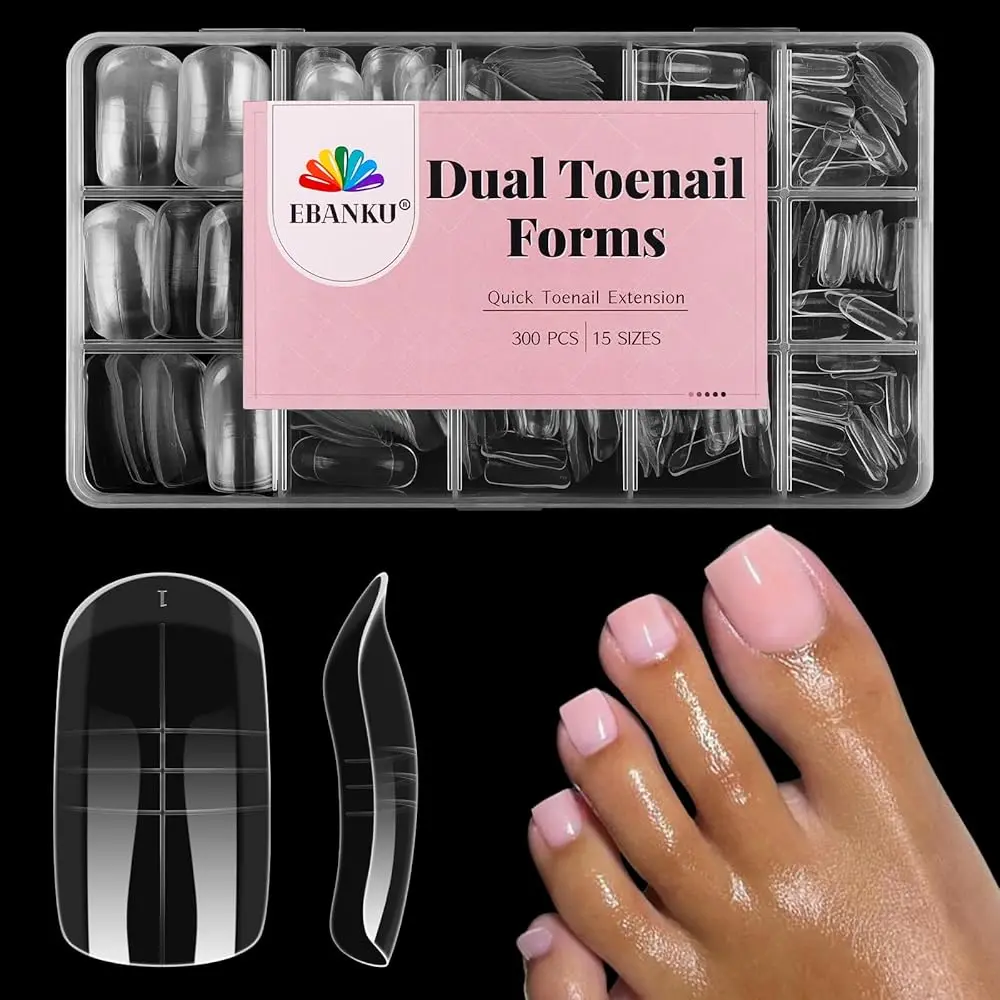 Toenail Extensions 300 Pcs Toe Dual Nail Forms for Perfect Gel Extensions - TikTok Shop