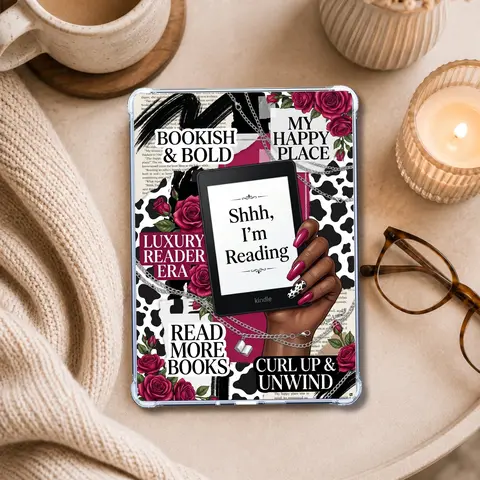 Shhhh I'm Reading Black Girl Kindle Insert | Clear Case eReader Decor