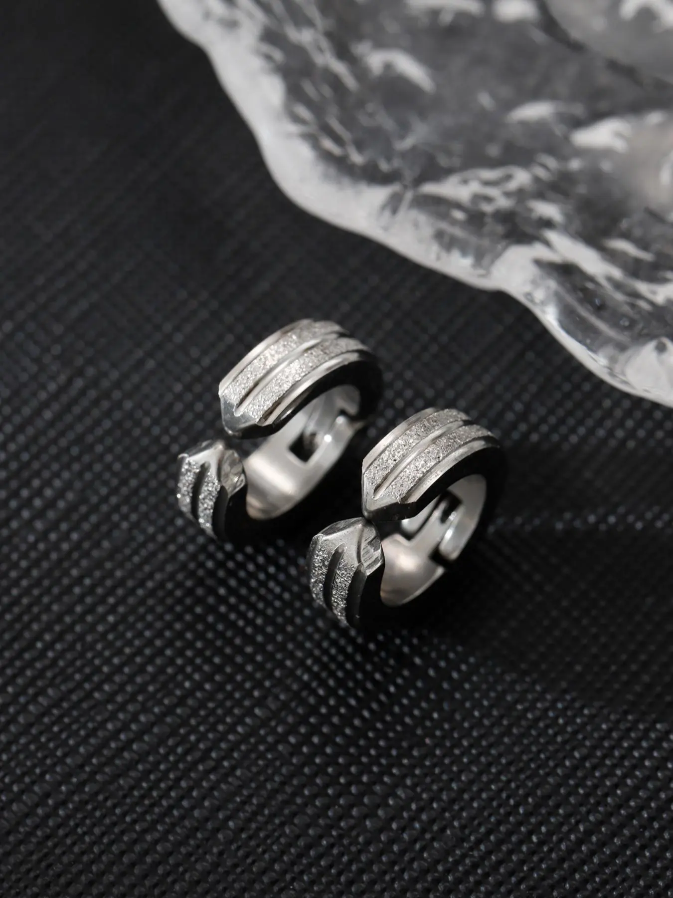 Rhinestone Decorated Shining Earrings (1 Pair), Men's Fashionable Stainless Steel Ear Clip, Casual Jewelry for Party, Daily Clothing Decor, Trendy All-match & Exquisite Jewelry for Birthday Gift, High Quality Earrings