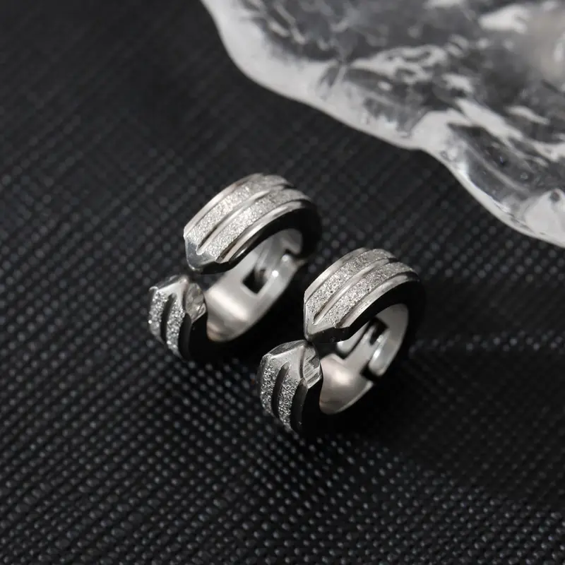 Rhinestone Decorated Shining Earrings (1 Pair), Men's Fashionable Stainless Steel Ear Clip, Casual Jewelry for Party, Daily Clothing Decor, Trendy All-match & Exquisite Jewelry for Birthday Gift, High Quality Earrings