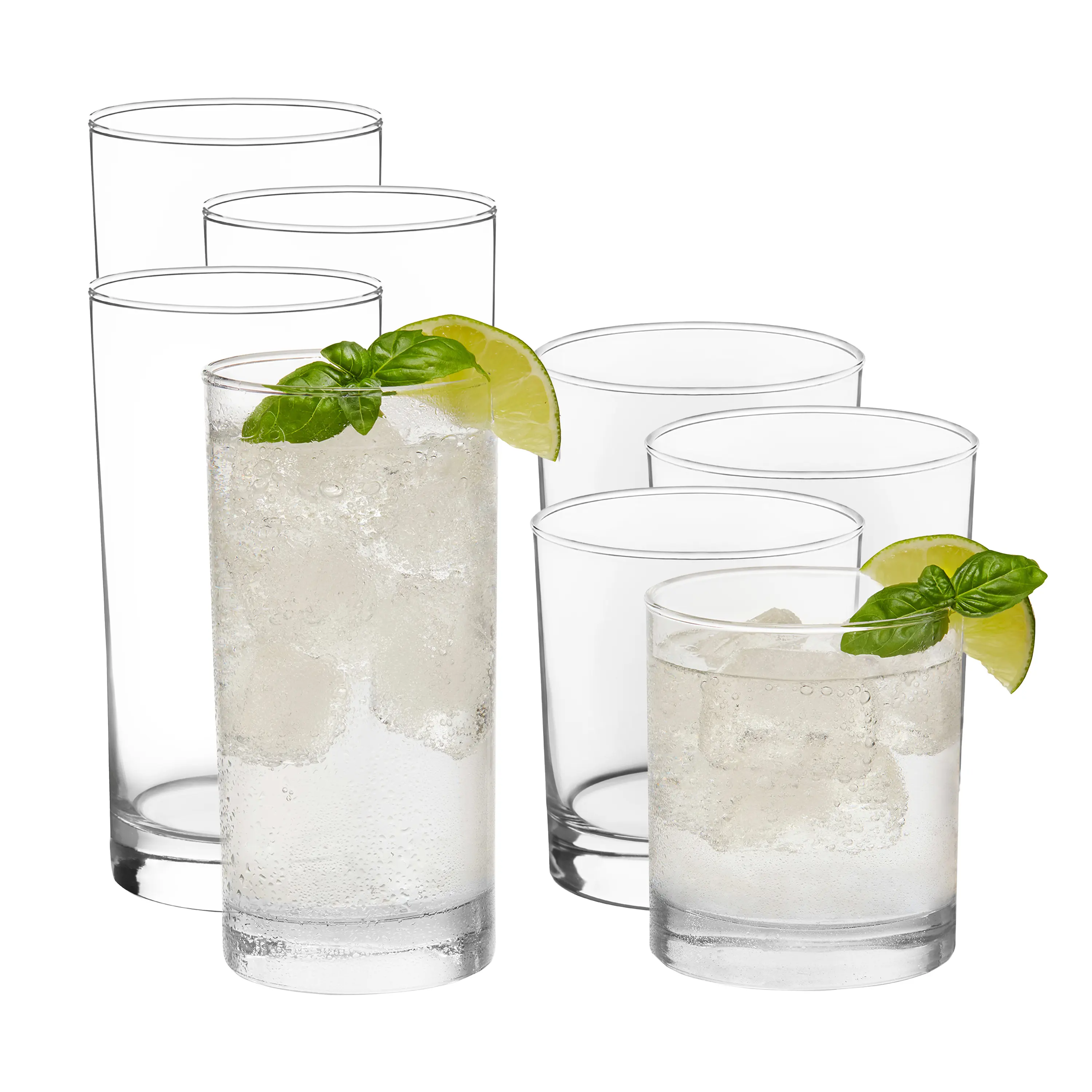 Libbey Province Tumbler and Rocks Glass Set, Elegant Drinkware Glasses Set of 16, Tall Drinking Glasses for Everyday Use or Any Special Occasion