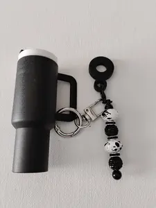 Beaded Straw Charm with Chapstick Holder - Perfect for Organizing and Accessory