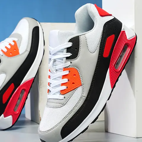 Fashion Men's Walking Shoes, Sporty PU Leather Sneakers, Breathable Patchwork Design, Lightweight Running Shoes, Ideal for Daily Wear, Colorblock Running Shoes