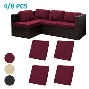 4/8 Piece Water Lily Jacquard Sofa Cushion Covers, All-Season Durable Elastic, Modern Style Living Room, Outdoor Patio Use