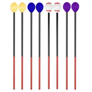 Colorful Marimba Mallets, 1 Pair Carbon Fiber Handle Mallets, Music Accessories for Marimba, Xylophone, Glockenspiel, Drum