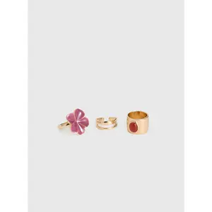 Rosellah Ring Set Gold / Pink