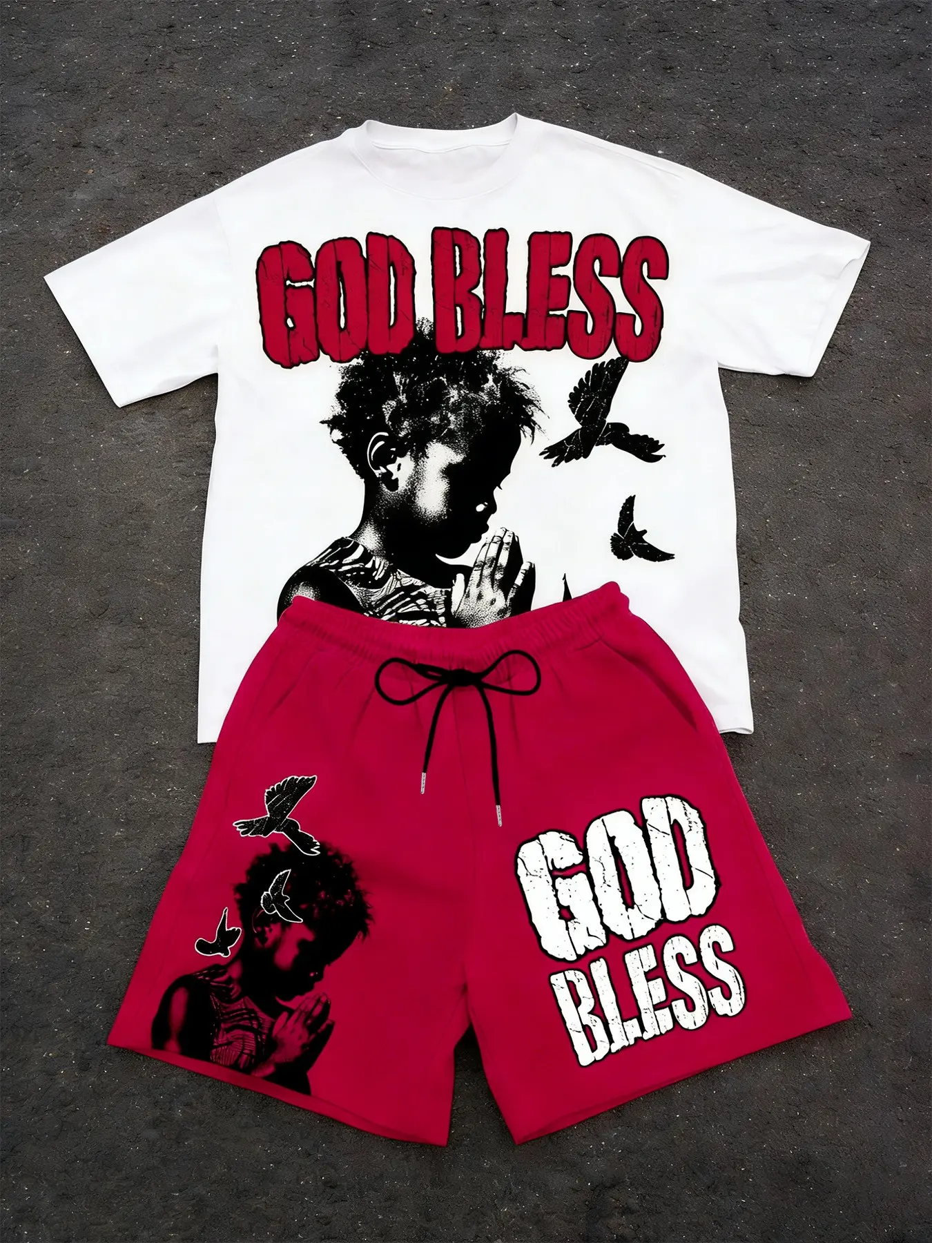 Men's Colorblock Loose Two-Piece Set, Outfit, Soft T-Shirt & Elastic Waist Shorts, Street Style, Streetwear, Hip Hop & Summer Casual Wear Clothes, Menswear