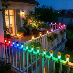 Solar LED Fence Light, String Lights for Yard, Lawn, Pathway, Patio, Stairs, Driveway, Garden, Outdoor Landscape Lighting, Valentine's Day Decor, Party Atmosphere, Holiday Gift