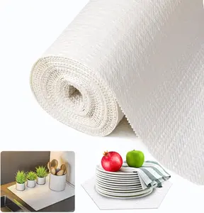 Shelf and Drawer Liner for Kitchen Cabinet, Non Adhesive Non Slip Shelf Paper Waterproof Washable Thickened for Dresser Pantry Shelve Bathroom Protector Liner