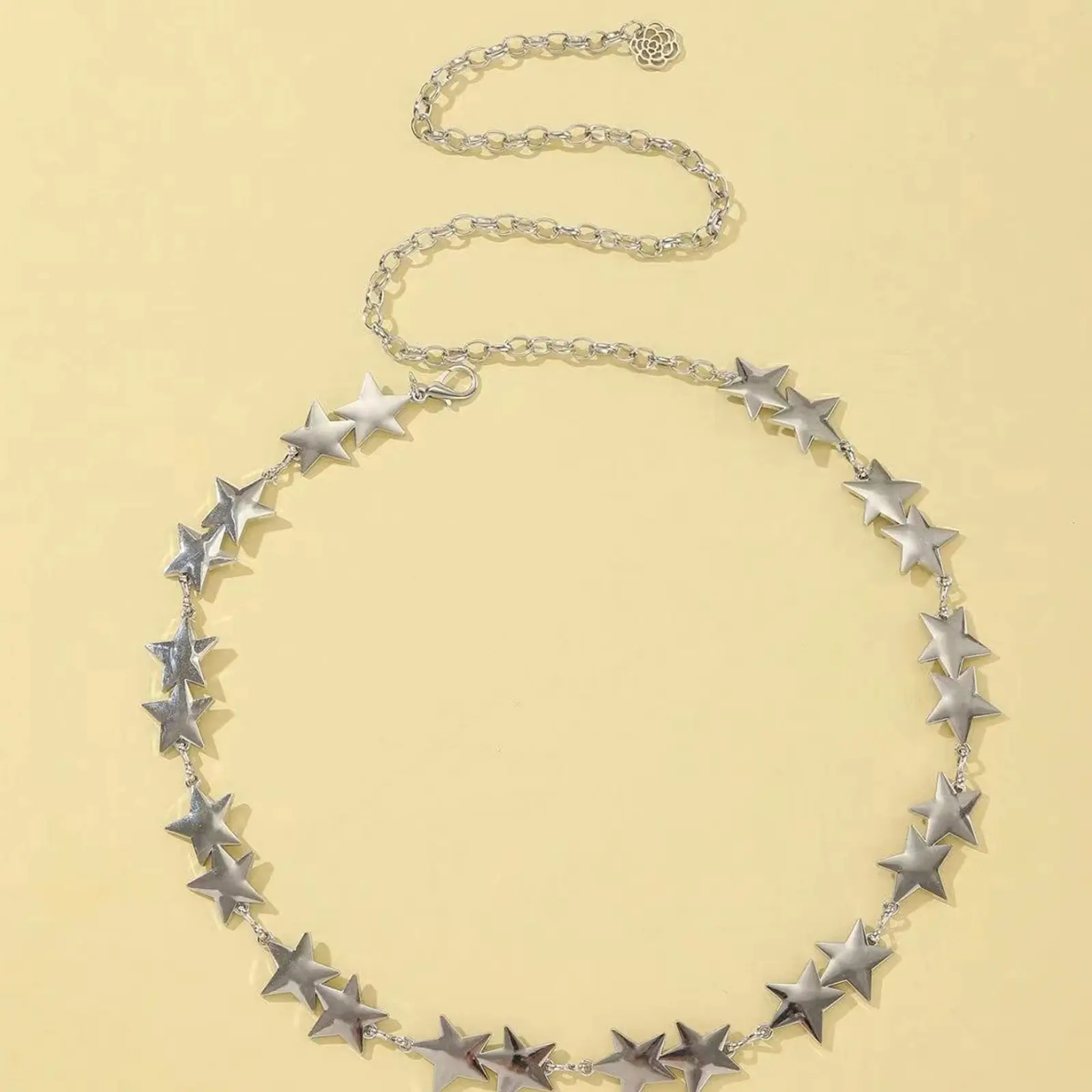[Christmas boutique] Sweet star pants chain metal thin waist chain with skirt all-match personality chain five-pointed star belt body chain gift