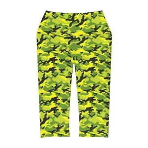 Lime Camo Yoga Capri Leggings