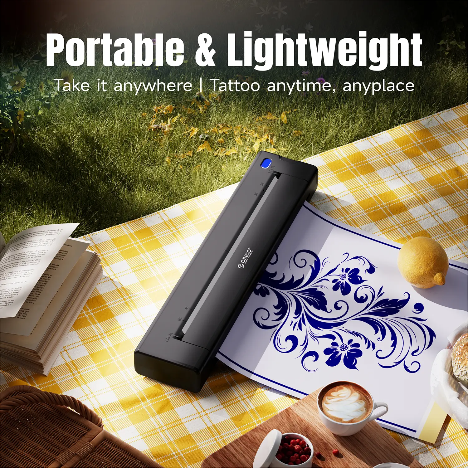 ORICO A46S Inkless Thermal Printer - Portable Tattooing Device for Temporary Tattoos, Tattoo Templates, Anytime-Anywhere Use (Computers & Office Equipment, Office Equipment, Printers & Scanners)
