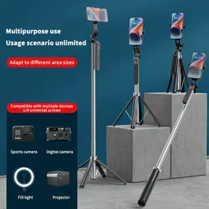 Four-Leg Tripod Wide-Angle Rotating Gimbal Wireless Selfie Stick, Stable Four-Point Selfie Stick for Live Streaming Outdoor Use