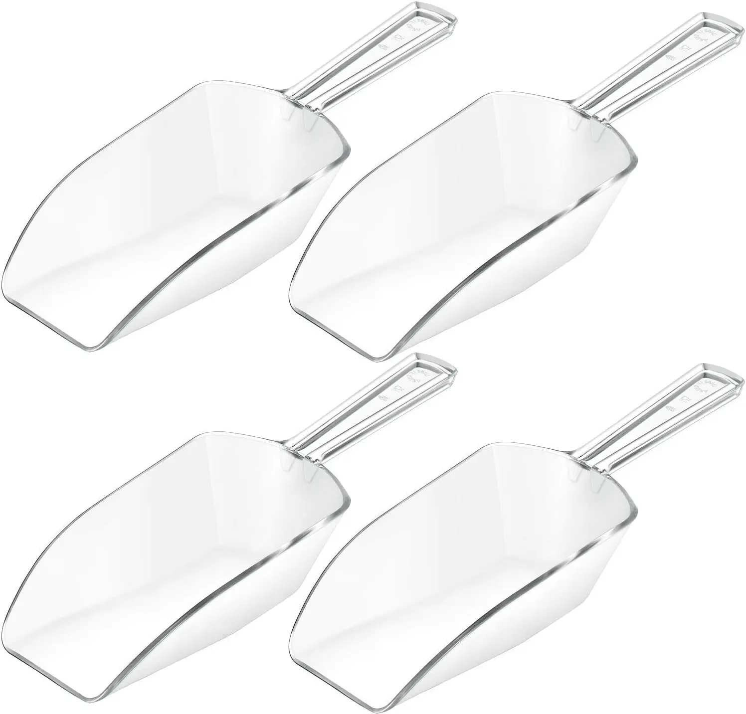 4 count Christmas Multi Purpose Clear Plastic Scoops for Candy Buffet  Kitchen Ice  Popcorn Scoops for , Ice Cream, Coffee,  Jar (7.8 Inch)