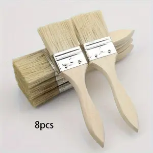 8pcs Flat Paint Brushes - Multi-Purpose for Art, Crafts, Painting, Varnishing, Glue Applications - Indoor/Outdoor Use for Home Repair & Projects, Home Refinishing, Interior And Exterior Use