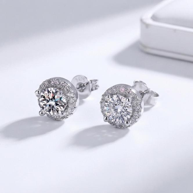 [2026 Trend Alert] Men's S925 Sterling Silver Round Cubic Zirconia Stud Earrings - Casual Sparkling Jewelry Gift for Him, Pretty Studs, High Quality Earrings