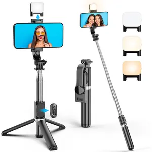Portable 41 Inch Selfie Stick Phone Tripod with  Remote Extendable Tripod Stand 360 Rotation Compatible with  14 13 12 11 pro Xs Max Xr X 8 7 6 Plus, Android  Smartphone