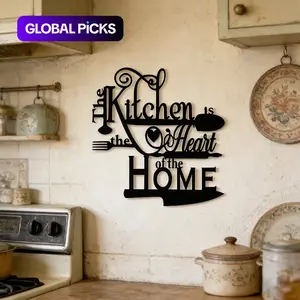 Kitchen Is The Heart Of The Home Metal Sign, Modern Wall Art, Wall Decor for Home Kitchen, Kitchen Decor, Home Decor, Room Decor, Home Decor Products, Signage #GLOBAL PICKS