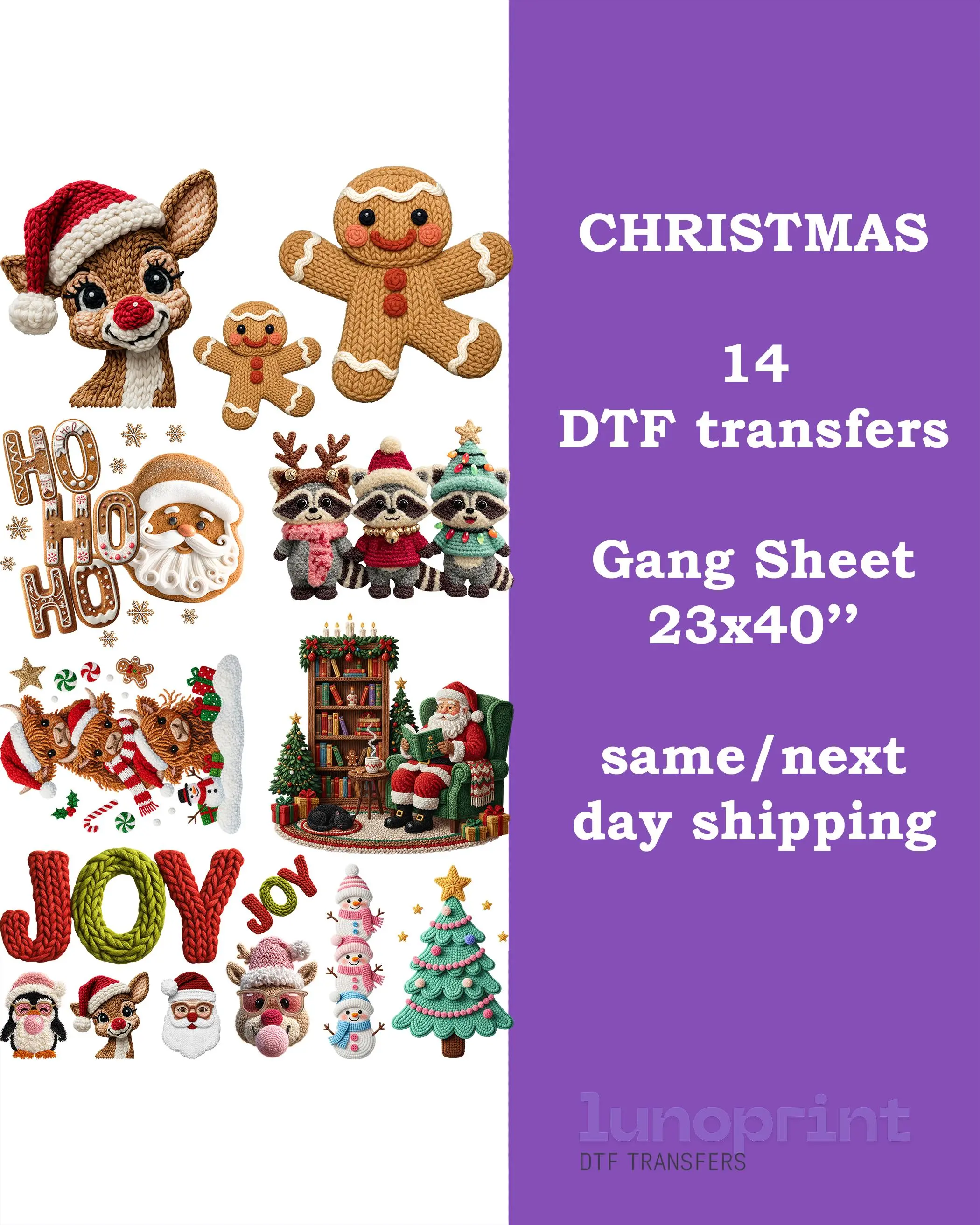 Christmas DTF Transfers Gang Sheet