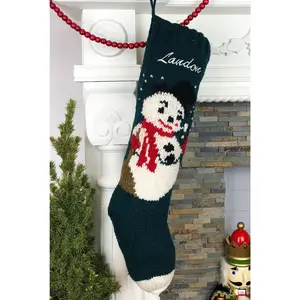 Green Frosty Christmas Stocking