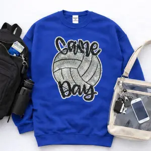 Big Silver Sequin Volleyball Game Day Sweatshirt