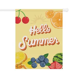 Hello Summer Fruit Garden Banner Outdoor Yard Flag