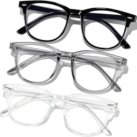 Unisex Anti-Blue Light Non-Prescription Glasses - Lightweight Classic Tech-Inspired Fashion Frame Eyewear, Tired Eyes Solutions for Daily Screen Use, Glare-Reducing Glasses Blue Light Protection