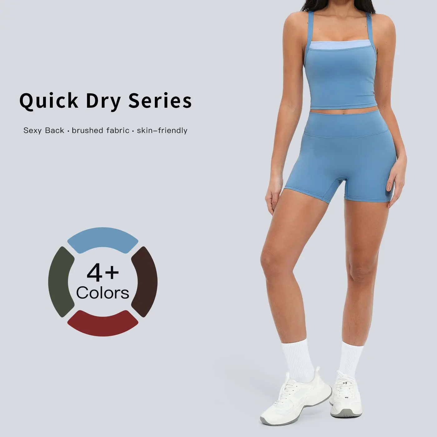 Tenwolf women’s casual “naked feel” athletic set with crisscross back design—yoga and running set