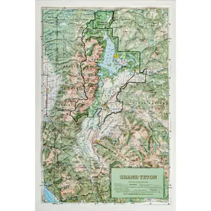 Grand Teton National Park Raised Relied Map