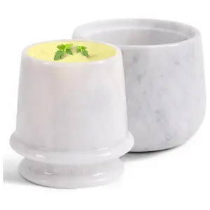 Elborse Marble Butter Keeper 4 Inch Butter Container for Kitchen Storage Butter Holder With Lid for Counter with Water, Ideal Butter Dish Butter Crock for Soft Butter
