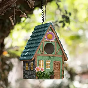 Cozy Parrot Birdhouse, Outdoor Garden Decor, Warm Winter Nest for Birds, Ceiling Mount Design, Perfect for Yard Decoration