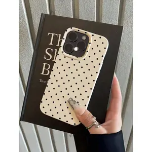 Creative Full-Print Dot Pattern Lychee Texture Phone Case Cover, Fits iPhone 6/7/8/x/XS/XR/XS Max/11/12/13/14/15/16/17 Pro Max, Gift for Couples