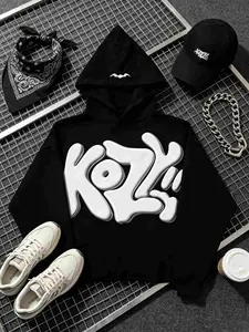 Y2k Hoodies Puff Print Hoodie Grunge Graphic Zip Up Hoodies Y2k Jacket Hip Hop Streetwear Aesthetic Sweatshirts