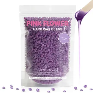 PINK FLOWER Gel purple violet Hard Wax Beads