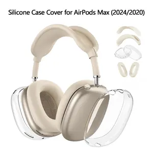 Headphone Protective Case Compatible with AirPods Max - 6 Piece Set, TPU & Silicone Combo Set, Scratch-Proof & Anti-Slip Earphone Shell, Full Protection Accessory for AirPods Max