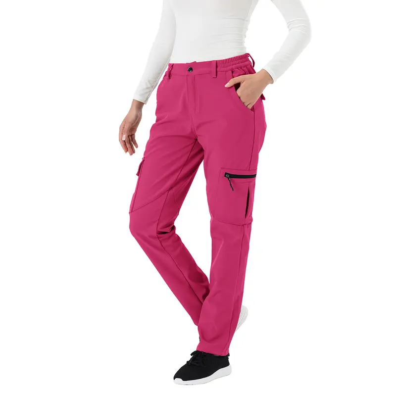 TBMPOY Women's Waterproof-Windproof Insulated Elastane Polyester Blend Outdoor Pants - Multi-Function Pockets, Machine Washable, Normal Type, Female Hiking & Snow Skiing Thermal Trousers