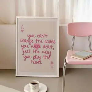 1pc Unframed Design Poker Card Motivational Quote Print Fashion Canvas Art Wall Decor Vintage Bedroom Cute Poster Home Decoration