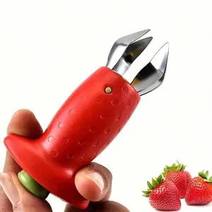 3 Pcs Manual Stainless Steel Fruit And Vegetable Corer, Equipped With Durable ABS Handle And Efficient Tomato And Strawberry Stem Remover, Suitable For Kitchen Use, Easy To Grip Design, Suitable For Fresh Agricultural Product Preparation